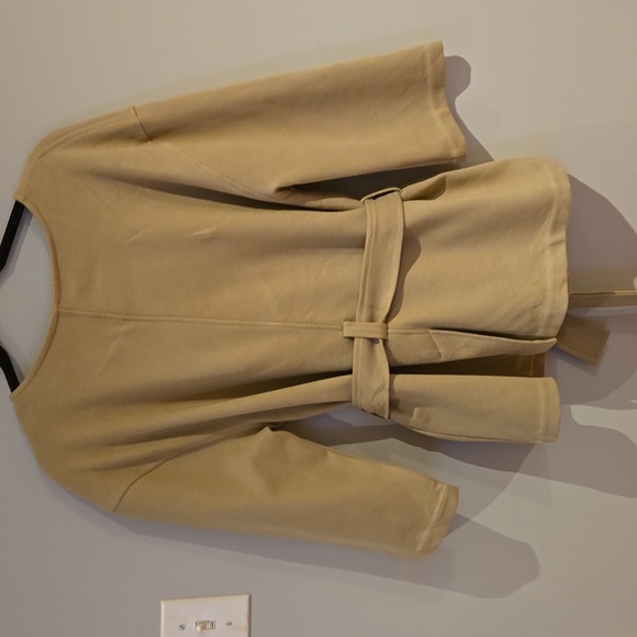 Banana Republic Beige Knit Belted Blazer Auze L petite NWT - Picture 5 of 5